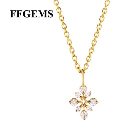 FFGems Real 925 Sterling Silver Necklace Elegant Women Lady Fine Jewelry Wedding Party Gifts Wholesale