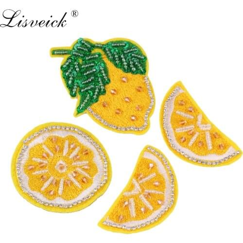 1pcs Rhinestone Handmade fruit Beaded Patch for Clothing Sewing Beading Applique Clothes Shoes sock Bags Decoration Patch