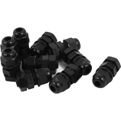 10 PCS/pack 8mm/0.3" M8 x 1.25 Cable Gland Water Resistance Fixing Connector Joints Fastener Black