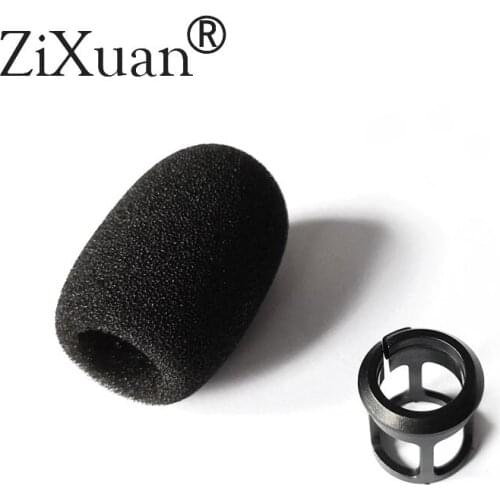2 X Black Sponge Snap-fit Form Windscreens For Shure MX418D/C MX412D/C WB98H/C BETA98H/C Instrument Gooseneck Microphone