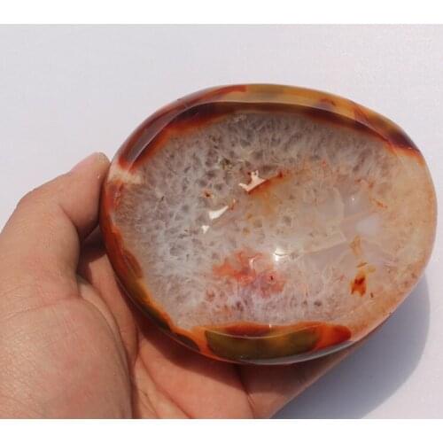 410g NATURAL Pretty Agate QUARTZ CRYSTAL carving ashtray