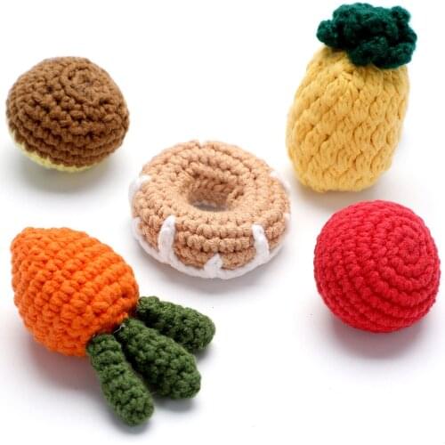 5PCS Catnip Toy Mix Pet Plush Toy Cat Toys Cute Cartoon Fruit Pattern Cat Interactive Toys With Catnip