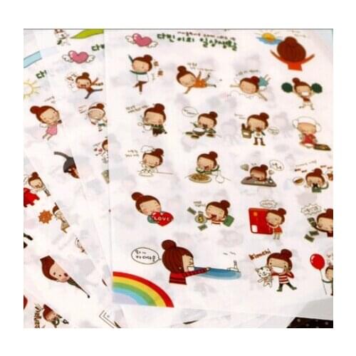 6pcs/lot Korea Happy Girl series PVC sticker Set/hot selling decoration packing stickers/Kawaii