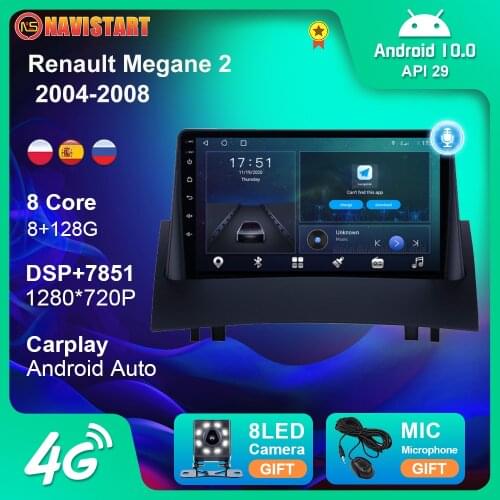 9" Car Radio For Renault Megane 2 2004 2005 2006 2007 2008 Car Multimedia Player 2 Din GPS Navigation With 4G WIFI DSP No DVD