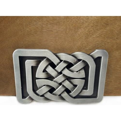 BuckleClub wholesale retro western celtic knot belt buckle western cowboy jeans gift belt buckle FP-03389 pewter finish