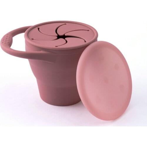 New Colors Baby Silicone Snack Cup Toddle Portable Food Storage Box Portable Snacks Container BPA Free Silicone Soft Lid