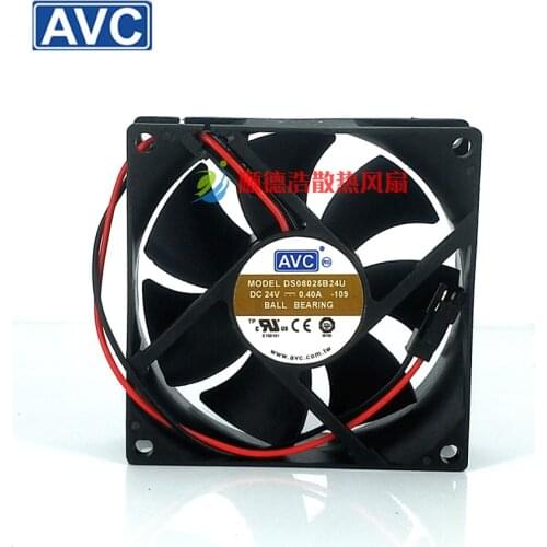 DS08025B24U-109 24V 0.40A 8025 8cm Double Ball 2-Wire Inverter Fan