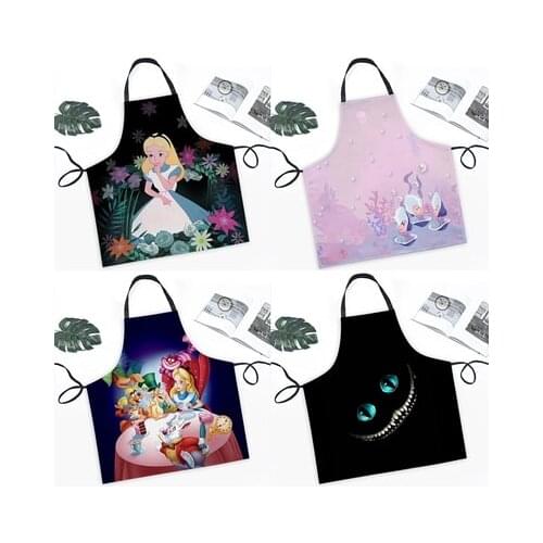 Disney Alice In Wonderland Anime Action Figures Cartoon Products Accessories Customized Bib Apron Cooking Unisex Gifts