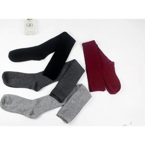 1 Pair Women Girl Over Knee High Socks Korea Spring Autumn Winter Warm Knit Soft Thigh High Long Socks Solid loose Stockings