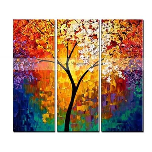 Decoration Art Forest Lanscape Wall Art Canvas Poster Handpainted Canvas Painting Decorative Picture for Living Room Home Decor
