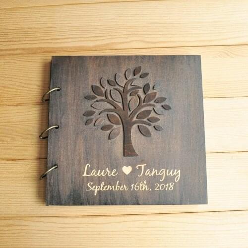 Personalized Wedding Tree Guest Book, Custom Wedding Guestbook Album, Wooden Guest Book, Bridal Shower Custom Wedding Gifts