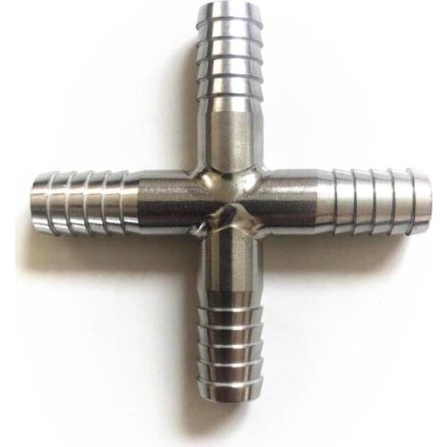 Crisscross-shape 304 stainless steel barbed Joint，Home brewed BEER hose connection adapter, USA standard food grade material