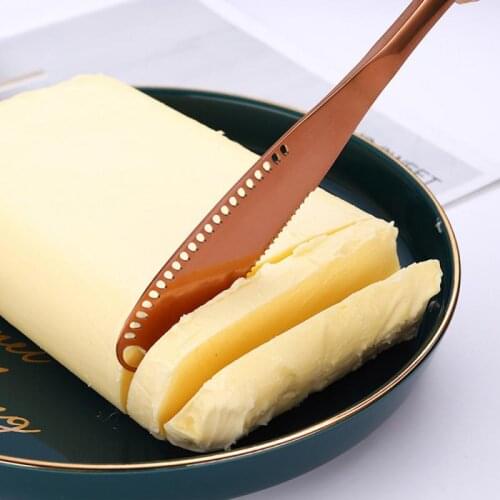 Kitchen Butter Knives Multifunctional Perforated Stainless Cream Knife Cheese Jam Spreader Tableware Dessert Toast Kitchen Tool