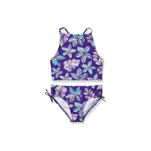 5-12 Years Swimsuit For GirlsChildrens Swimwear Two Piece flowers print fashional 2021 New Arrival Quick Dry Girls' Swimwear