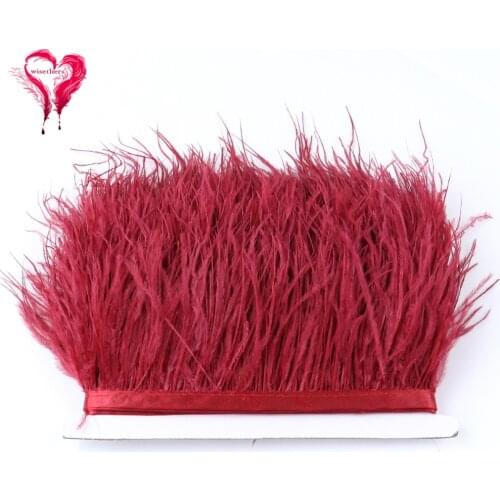 1Meter Fluffy Dyed Ostrich Feather Ribbon Fringe Width 8-10 CM Trim Apparel Dress Decoration Sewing&Crafts feathers