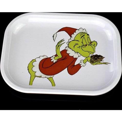 Metal Mini Tray Smoking Tray Cartoon Character Rolling Tray, for Christmas Party---More Discount