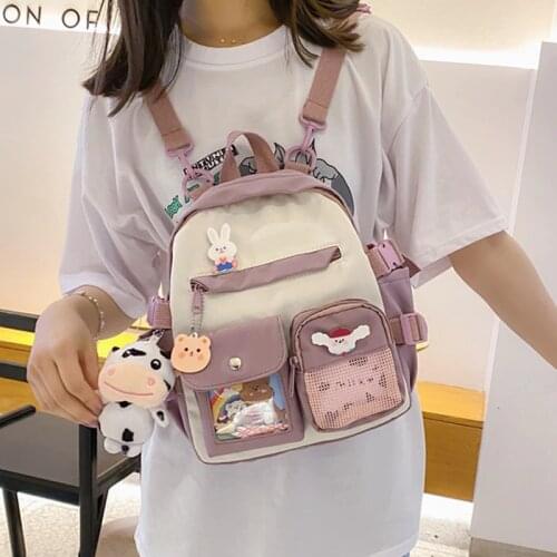Enopella Mini Backpack Women Cute Cow For Teenage Girls Kids Shoulder Bag Multi-Function Small Female Ladies School Bagpack