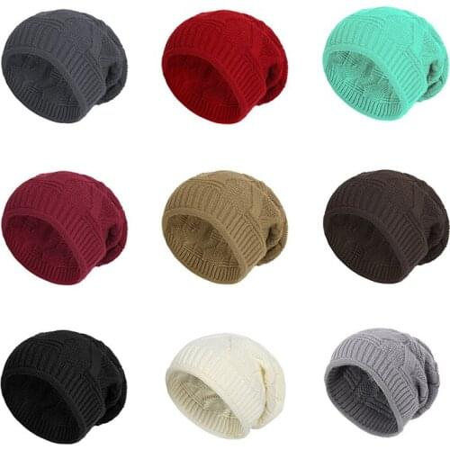 Unisex New Winter Hat Womens Pure Cotton Solid Warmth Hot Sale Hip-hop Knitted Hat Mens Womens Hat Skull Cap