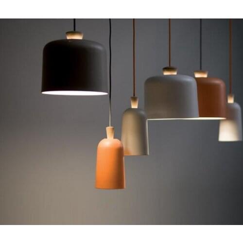 Nordic Restaurant Pendant Light Creative Individuality Simple Wooden Top Aluminum lampshade Hats Pendant Lamp