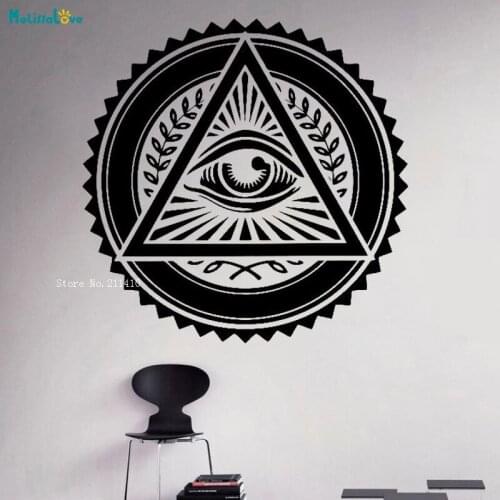 Simple Design Wall Vinyl Sticker Decals All Seeing Eye Home Decoration Living Room Removable Murals Poster YT2873