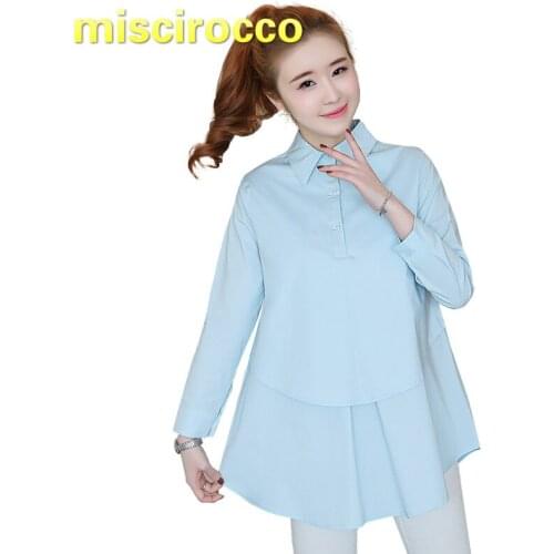 Maternity Shirt Cotton Pregnant Womens Shirt Long Sleeve Office Clothes Women Spring Top OL Womens Clothing Maternity Tops