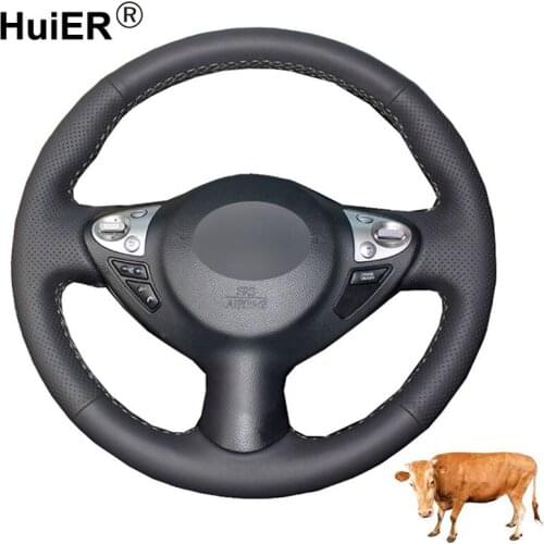 Hand Sewing Car Steering Wheel Cover Top Cow Leather For Infiniti FX FX35 FX37 FX50 QX70 2014-2018 Nissan Juke Maxima Sentra SV