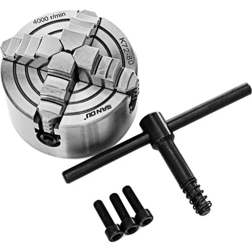 SANOU Lathe Chuck 80mm 4 Jaw Independent Chuck K72-80 For Mini Lathe