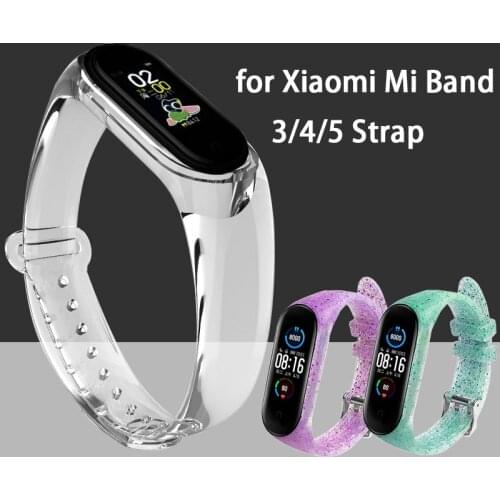 For Mi Band 5 3 4 Strap Silicone Transparent xiaomi my band belt 5 Wristband Replacement Bracelet for Xiaomi Miband 3 4 5 Strap