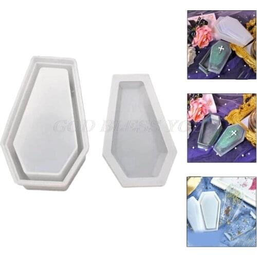 Resin Crystal Epoxy Mold Coffin Trinket Box Silicone Mould Halloween Gothic Container DIY Crafts Making Tools Drop Shipping
