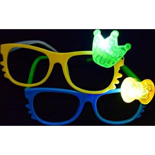 Party LED Light Glowing Luminous Cartoon Children Kids Glasses Eyeglass Frame Boy Girl Multi-Color Baby Toys