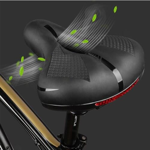 Comfortable Bicycle Saddle Carbon Leather Wide Bike Seat Waterproof MTB Road Bike Saddle Soft Gel Bicycle Seat Covers Cycle Case