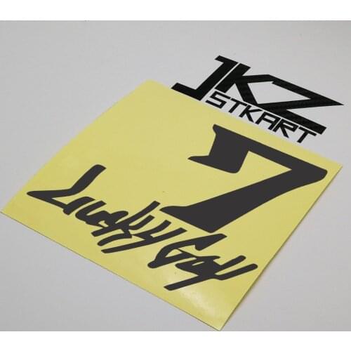 JKZ STKART Vinyl Die Cut Car Sticker Decals 7 Lucky Guy 12 x 10.3 cm for Motor Bike Truck Helmet Decorated Stickers