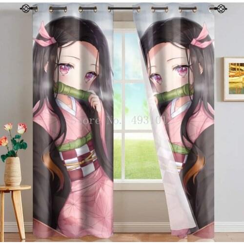 Japan Anime Print Anime Curtains for Window Treatment Drapes Window Curtain for Living Room Bedroom Blinds Kids Room Home Decor
