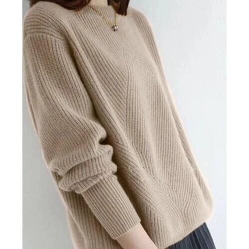 DY Women Pullovers Sweater High Quality Oversized Jumper Split Fall Winter Clothes Black Red Yellow Camel 5 Colors