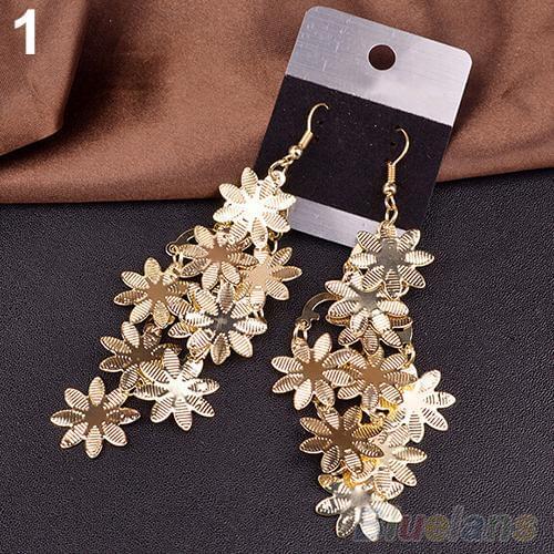 Womens Vintage Alloy Multi-Layer Snowflakes Dangle Hook Chic Earrings Jewelry hot