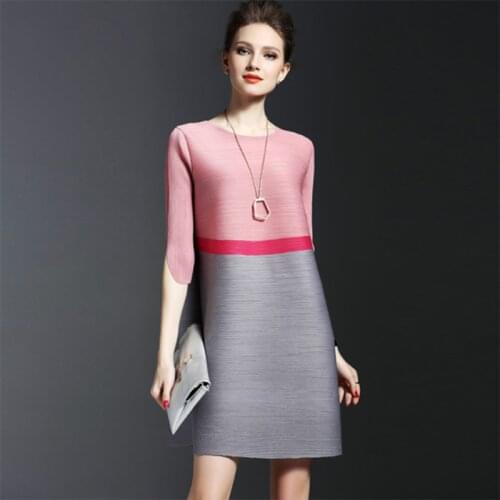 Womens Dress 2021 Summer New Fashion Loose Short-sleeved Dress Stripe Colorblock Elegant A-line Mini Dress Vestidos Mujer 2037