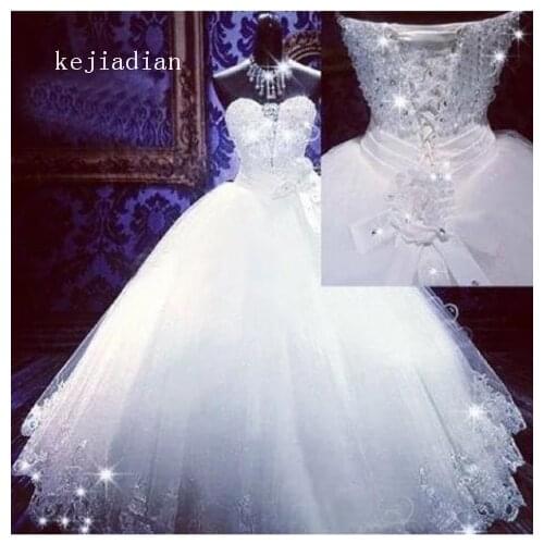 Robe de mariage 2020 Bling Bling Wedding Dresses Luxury beading crystal sweetheart ball gown Wedding Gowns vestidos de noiva