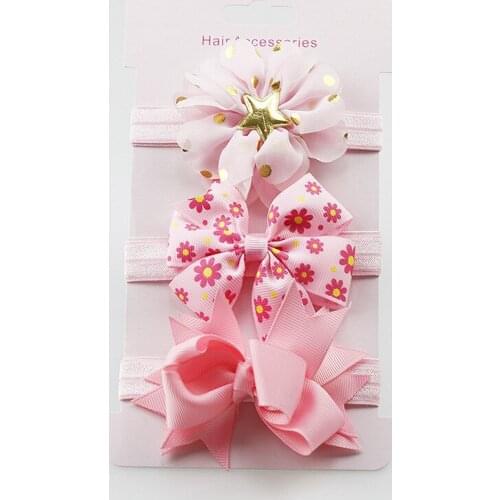 1/3pcs / Set New Solid Color Nylon Baby Headband Bow Tie Headband Cute Children Girls Headband Headband Children Soft Cotton