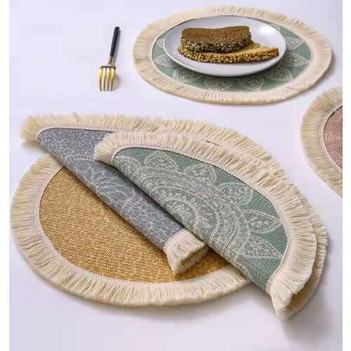 1Pcs Heat Insulation Dining Table Pads 33CM Round Delicate Dessert Placemat Non-Slip Coffee Cup Mats