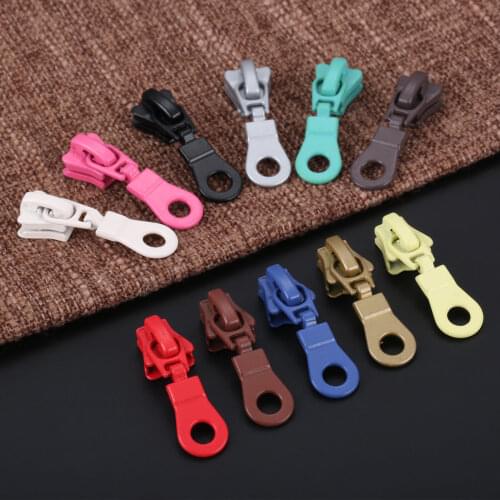 10/11Pcs Metal Zipper Sliders Zippers Head Zinc Alloy Resin Zipper Replace Pulls DIY Luggage Suitcase Crafts Bag Repair Sewing