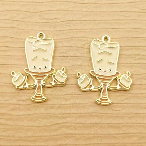 10pcs 21x26mm enamel candle charms for jewelry making earring pendant bracelet and necklace charm