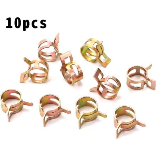 10pcs/set 6mm-26mm Car Fuel Line Hose Tubing Water Pipe Air Tube Spring Clips Clamps for Motorcycle Scooter Vehicle ATV Go Kart