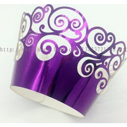 100PCS/LOT 2016 New Material Glossy Paper Made Gilsten Lace Cupcake Wrapper Cake Cup Decoration