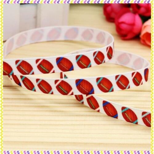 3/8'' Free shipping sport ball printed grosgrain ribbon hairbow headwear party decoration diy wholesale OEM 9mm P4761