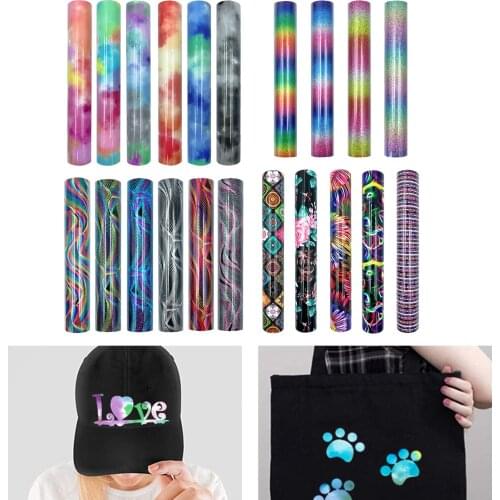 30x25cm DIY Holographic Heat Transfer Multicolor Adhesive Craft Permanent Vinyl Set Iron-on PVC T-Shirt Garment Textile