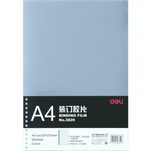 3820 transparent binding cover / binding machine film a4 pvc plastic envelope tender cover comb clip