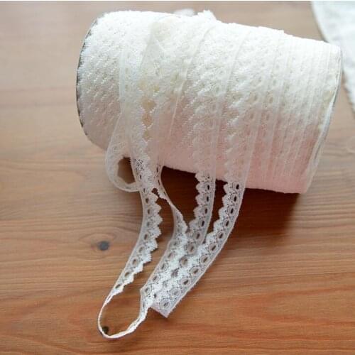 5 Meters/lot 17mm Width Light Beige Smooth Lace Trim Fabric Embroidered Polyester Lace Fabric for Doll Accessories