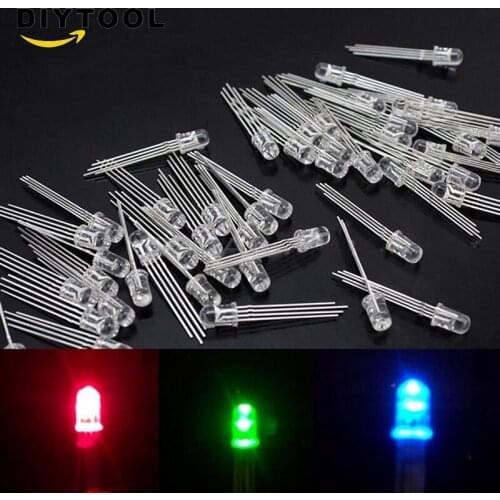 50/100/500/1000PCS 5mm 4pin RGB Tri-Color Common Anode LED light Rot Grün Blau
