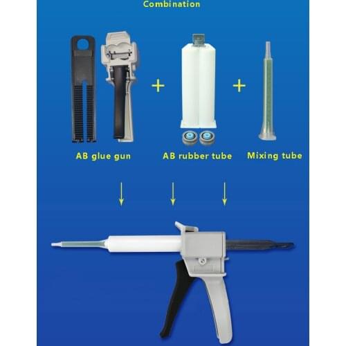 50ml 1:1&2:1 manual glue gun with cartridge and mixing tube