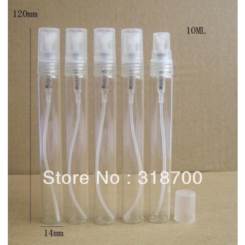 500 x 10ML Mini Refillable Portable Sample Perfume Bottle Glass Travel Empty Spray Atomizer Bottles Cosmetic Packaging Container